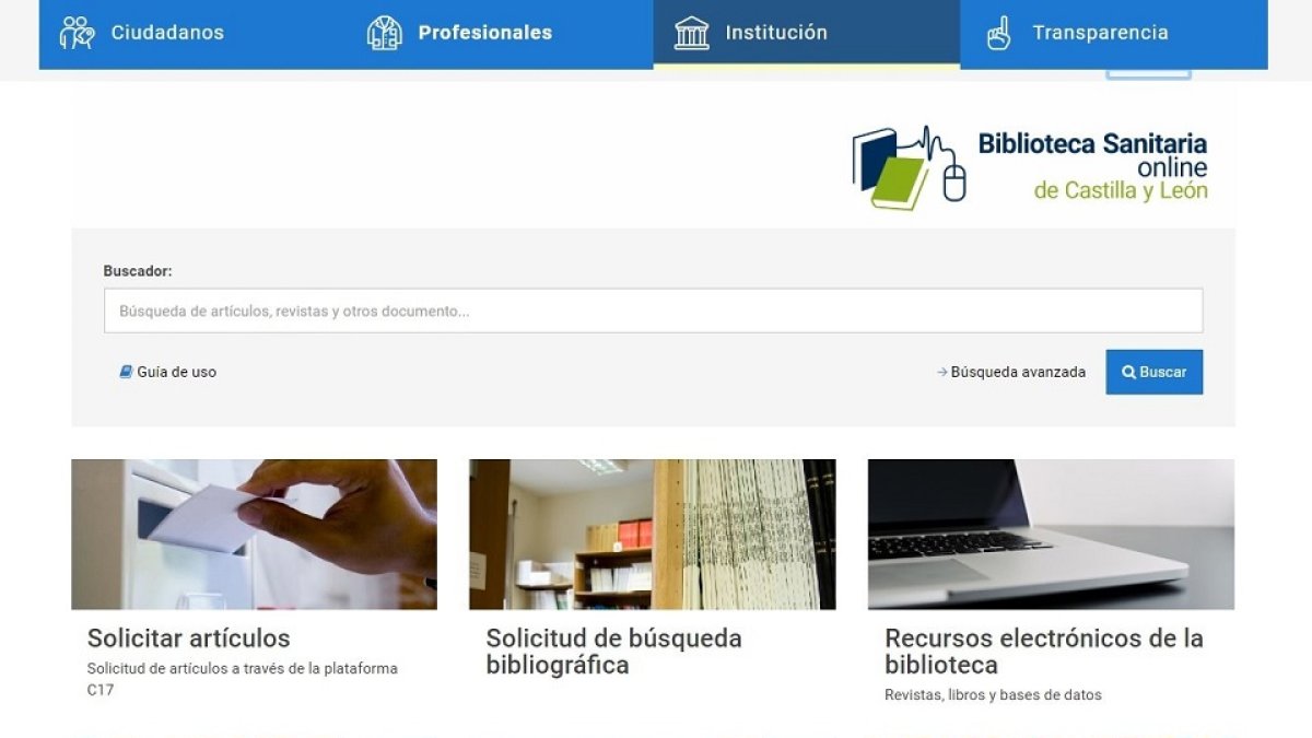 Imagen de la Biblioteca Sanitaria en línea de Castilla y León. - E.M.