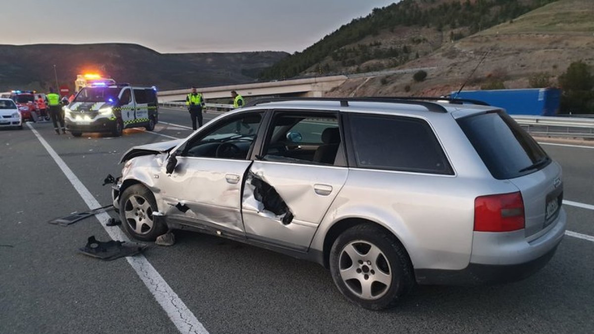 Accidente ocurrido anoche en Medinaceli con una mujer fallecida. HDS