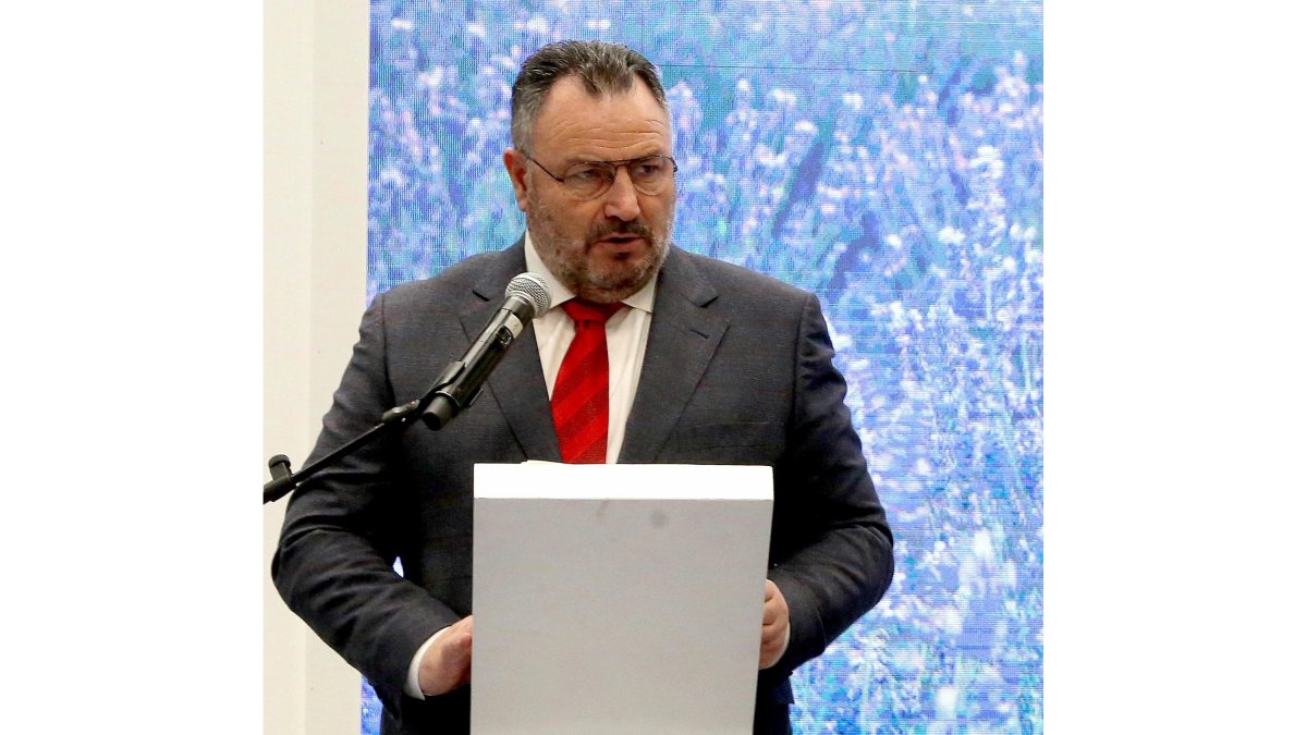 El presidente de la Diputación de León, Eduardo Morán, durante la presentación de la oferta turística de la provincia en la 40 edición de Fitur.EUROPA PRESS