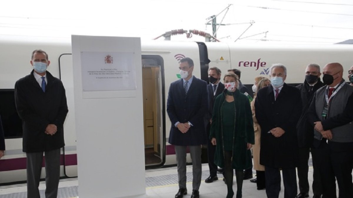 Viaje inaugural del nuevo tramo entre Pedralba de la Pradería y Ourense de la Línea de Alta Velocidad Madrid-Ourense, presidido por presidido por el Rey Felipe VI y el presidente del Gobierno, Pedro Sánchez. - ICAL