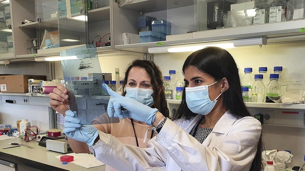 Judith López y Sandra Blanco, en el laboratorio. ICAL
