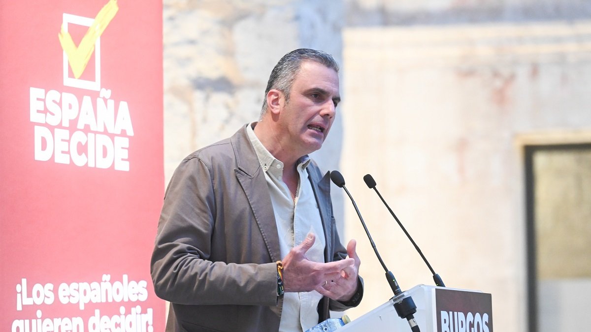 El vicepresidente de Vox, Javier Ortega Smith, este jueves en Burgos.- ICAL