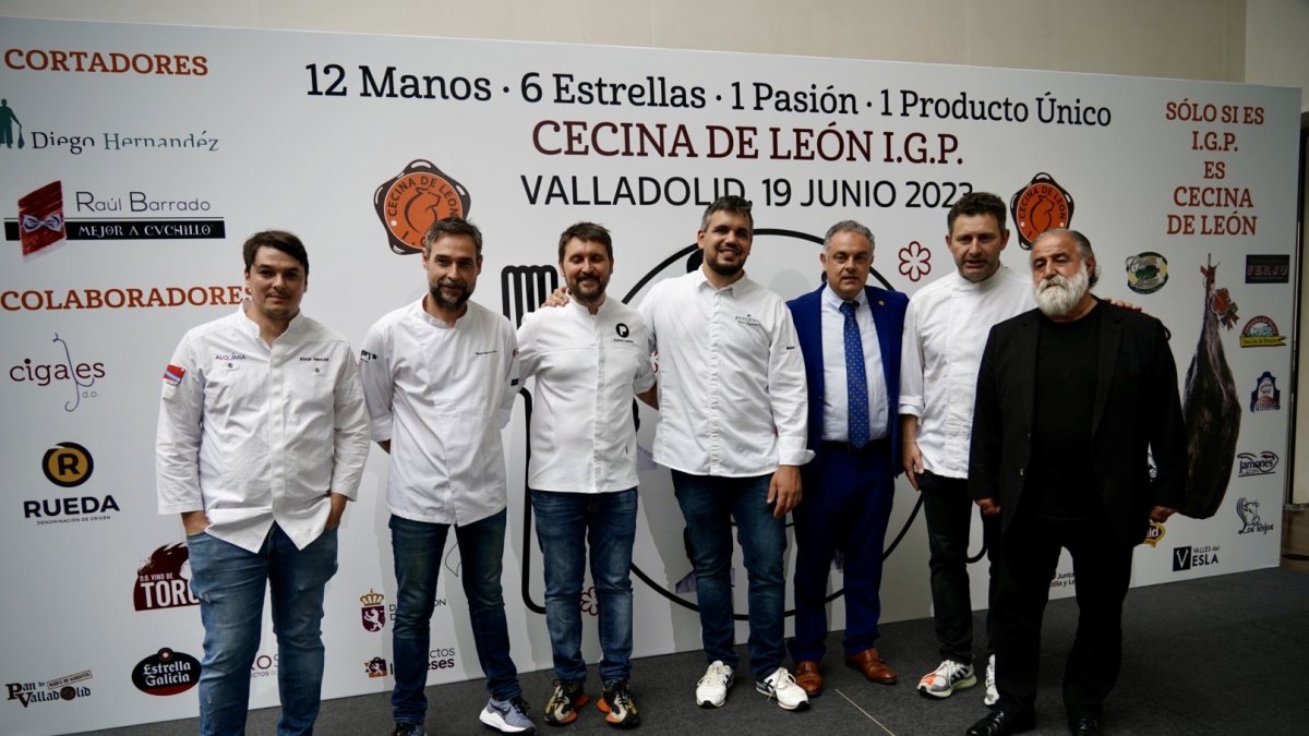 Almuerzo celebrado por el Consejo Regulador de la IGP ''Cecina de León'', en el que seis cocineros con Estrella Michelin ponen en valor las cualidades culinarias del producto.- ICAL