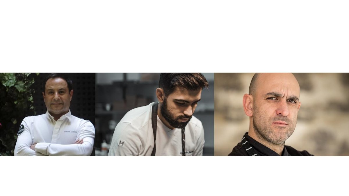 Óscar Calleja, Alejandro Serrano y Luis Alberto Lera, los nuevos estrella Michelin. E. M.