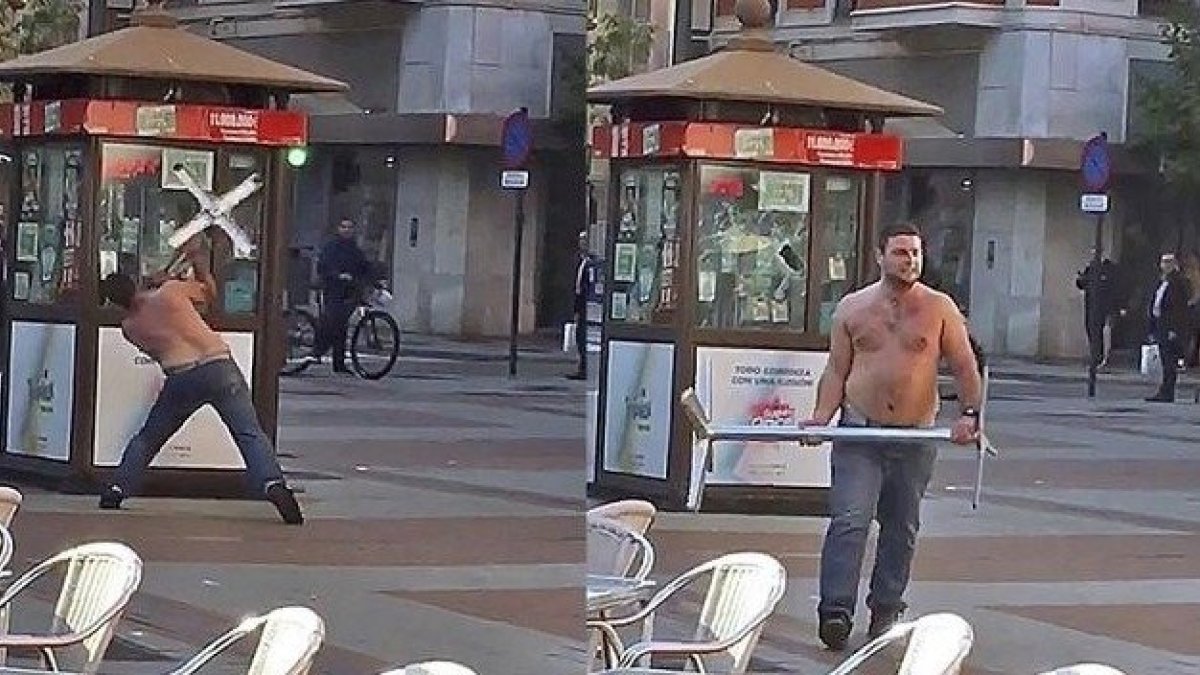 Detenido por destrozar las cristaleras de varios locales de la plaza España - E. M.