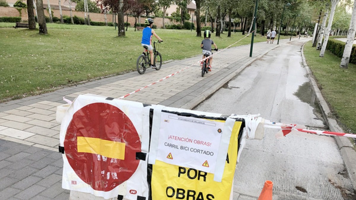Obras en el carril bici de Valladolid - ICAL