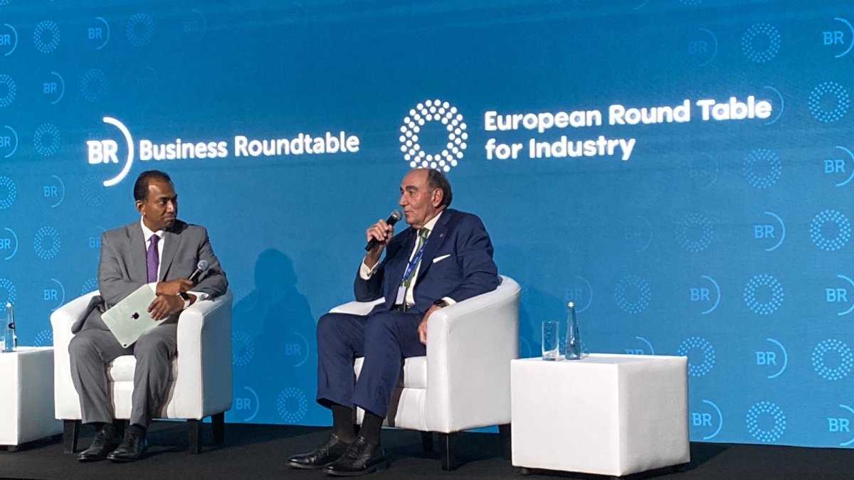 El presidente de Iberdrola, Ignacio Galán, durante una de sus intervenciones en Dubai.- E. M.