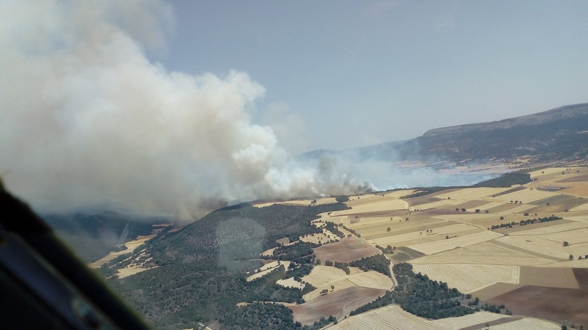 Incendio forestal en Quintanilla del Coco (Burgos).- JCYL