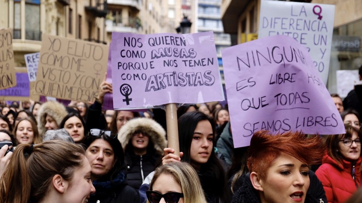 Manifestación en el Día de la Mujer en Salamanca.- ICAL