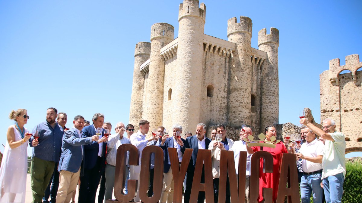 Apertura de la XXI edición de la Feria del Vino de la Denominación de Origen León en Valencia de Don Juan, con la asistencia de el alcalde del municipio, Ricardo Barrientos; el presidente de las Cortes de Castilla y León, Carlos Pollán; el delegado territorial de la Junta, Eduardo Diego, y el presidente del Consejo Regulador de la Denominación de Origen León, Rafael Blanco .-ICAL
