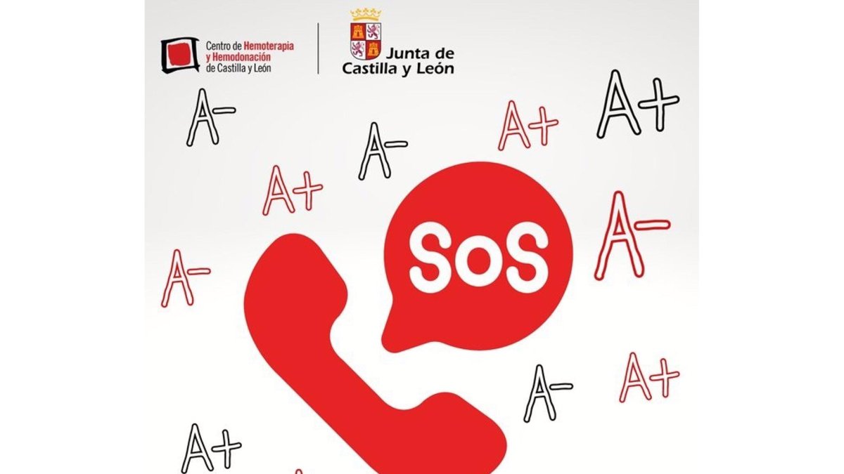 Gráfico con el mensaje de SOS a los donantes de los grupos A+ y A-. E.P.