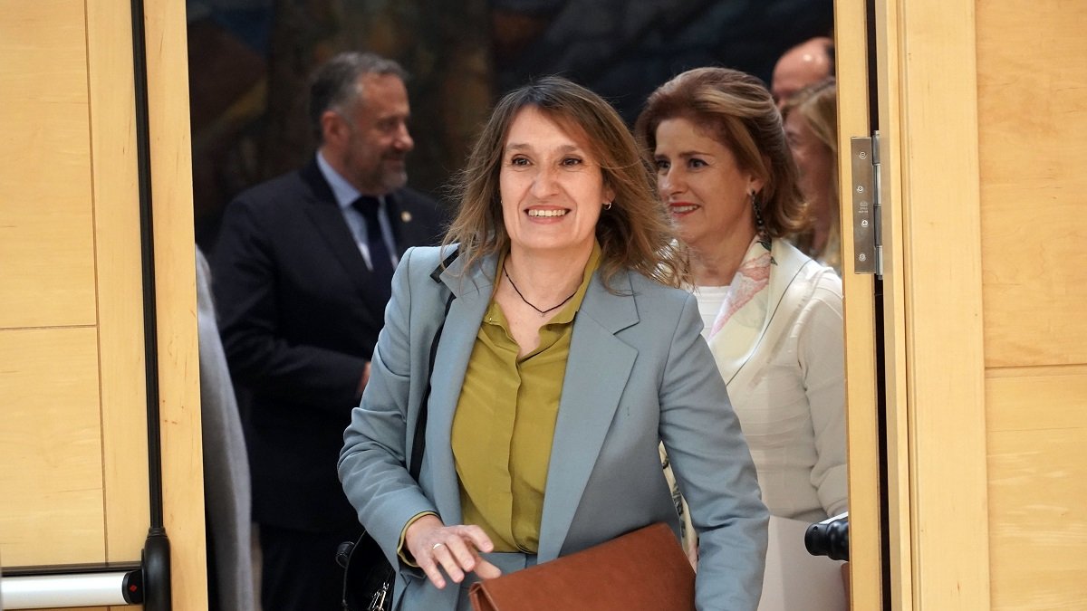 La consejera de Educación de la Junta de Castilla y León, Rocío Lucas, en su comparecencia en las Cortes.- ICAL