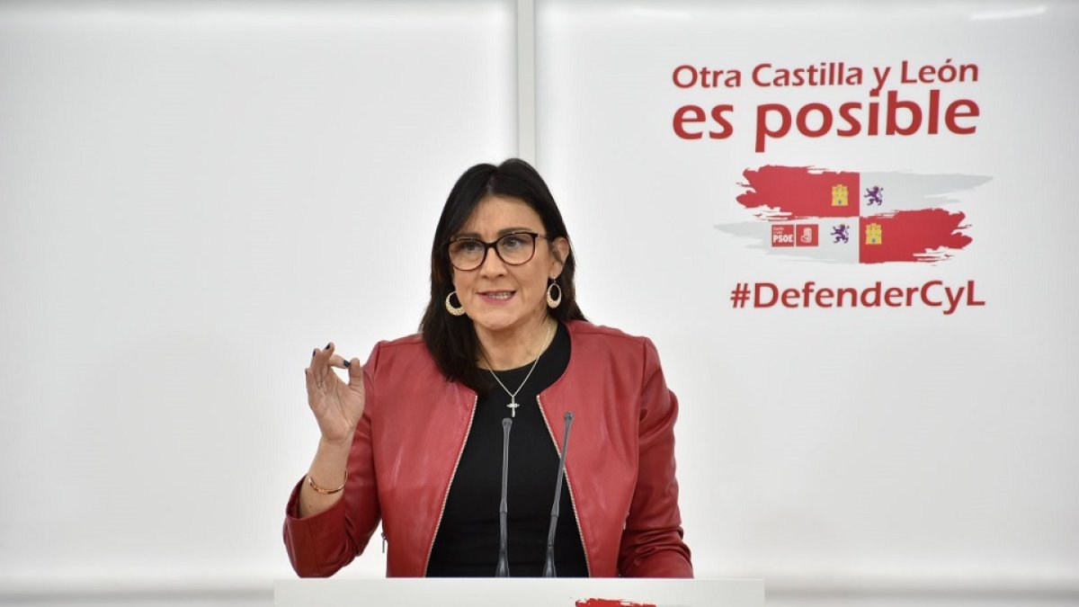 La secretaria de Organización del PSOE de Castilla y León, Ana Sánchez, esta mañana. / E.M.