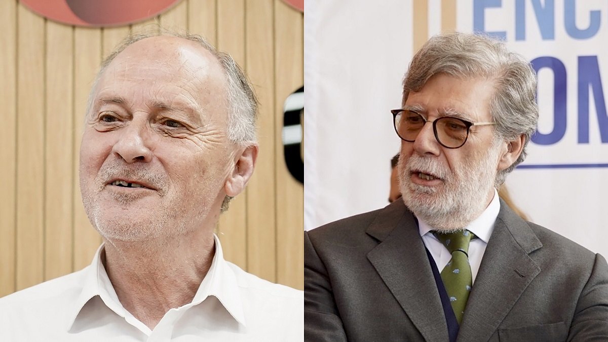 Faustino Temprano, secretario general de UGT, y Santiago Aparicio, presidente de CEOE. -ICAL/E.M.