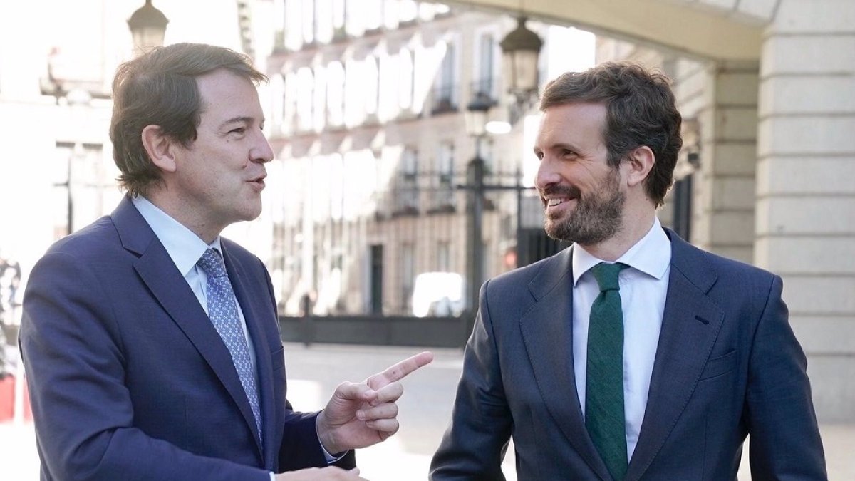 Mañueco y Pablo Casado. - E. PRESS