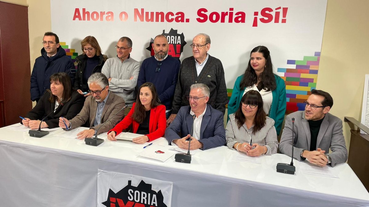 Rueda de prensa de Soria ¡YA!. -E.M.