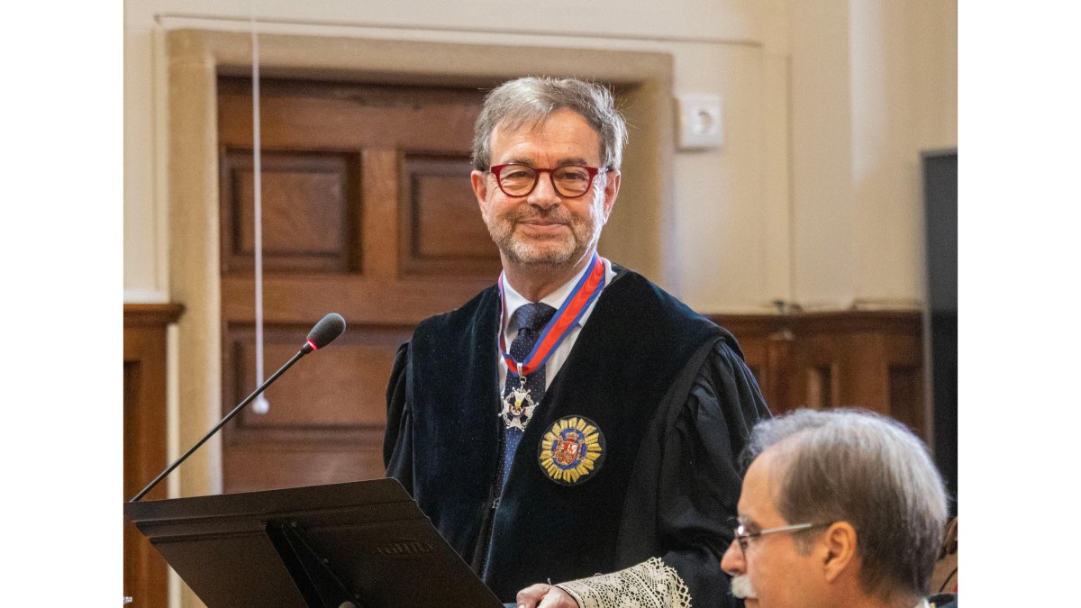 José Ramón González Clavijo, en el momento del homenaje. ICAL.