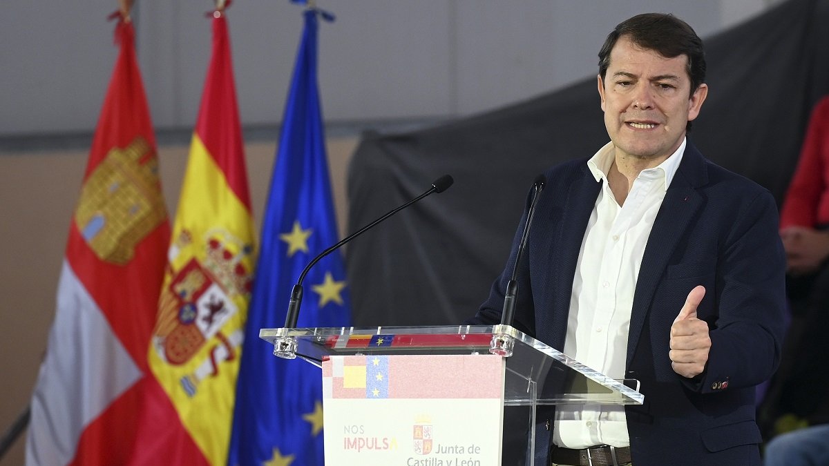 El presidente de la Junta de Castilla y León, Alfonso Fernández Mañueco, en la inauguración del curso escolar 2022-2023.- ICAL