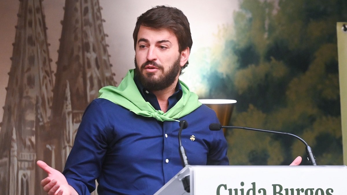 El vicepresidente de la Junta, Juan García-Gallardo, durante un acto político de Vox en Burgos.- ICAL