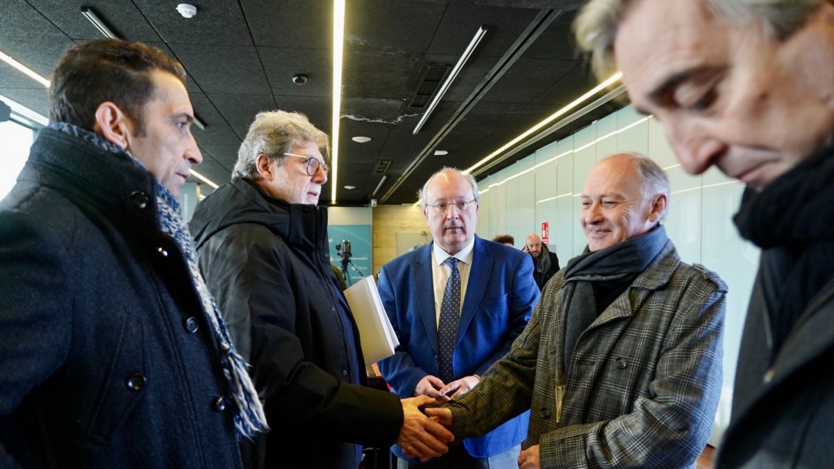 Vicente Andrés, Santiago Aparicio, Enrique Cabero y Faustino Temprano, en el CES.-ICAL