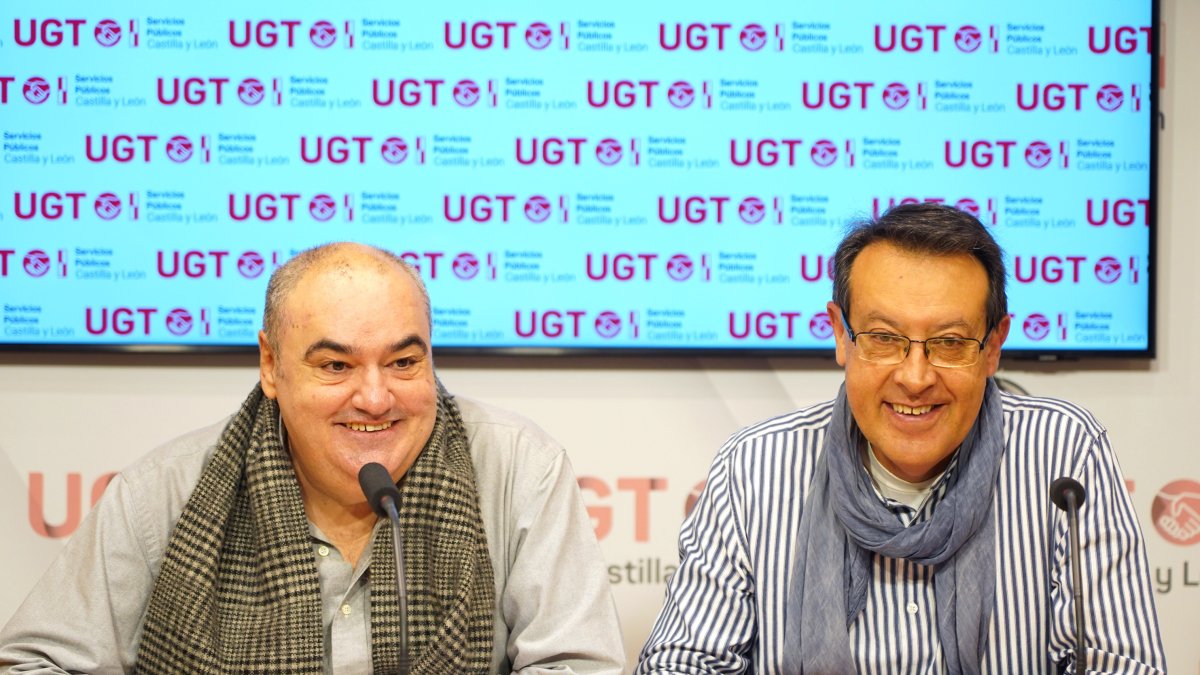 UGT Servicios Públicos de Castilla y León realiza un balance de los últimos procesos de las elecciones sindicales dentro de la función pública. Intervienen el secretario general de UGT SP CyL, Tomás Pérez, y el secretario de Acción Sindical y Administración Autonómica de UGT SP CyL, Carlos Arenas. -ICAL.