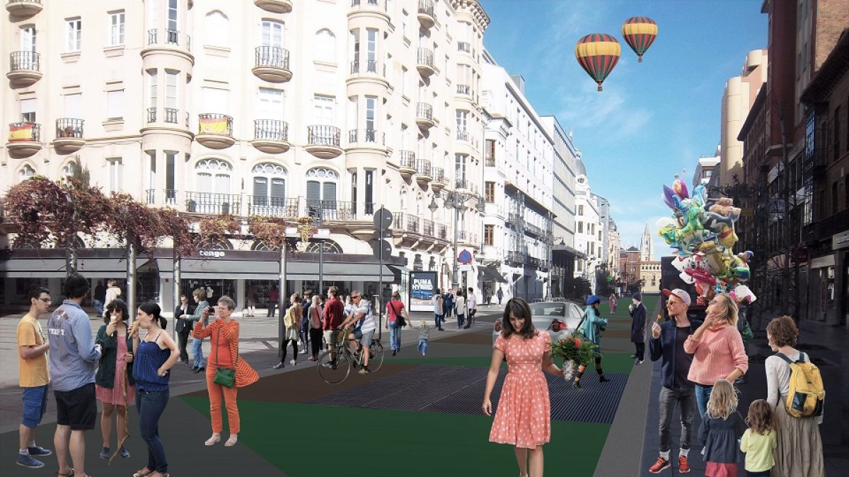 Recreación de la transformación del centro de la ciudad que afectará a siete calles.