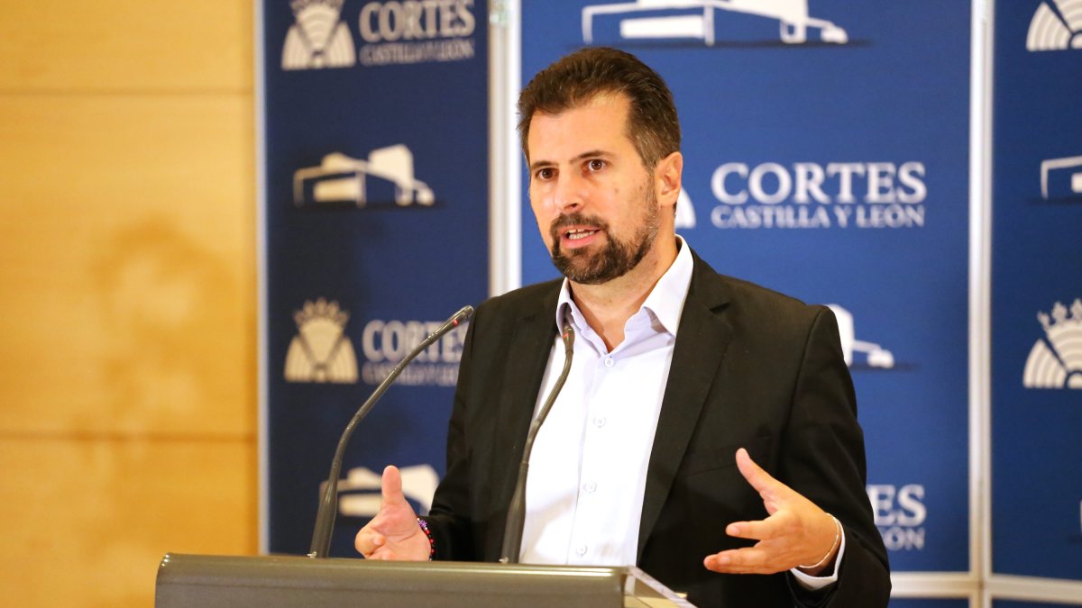Luis Tudanca, durante una rueda de prensa.- ICAL