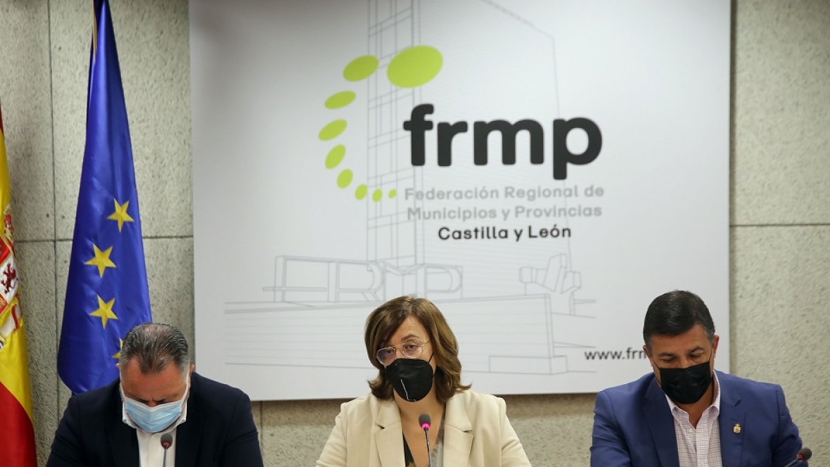 La presidenta de la Federaci?n Regional de Municipios y Provincias (FRMP) de Castilla y León, Ángeles Armisén, durante la reunión de la Comisión Ejecutiva.- ICAL