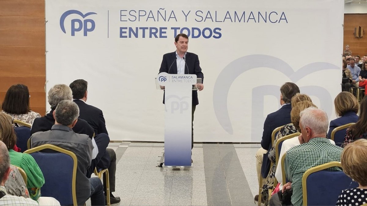 Mañueco, en un acto del PP en Salamanca. E.M.