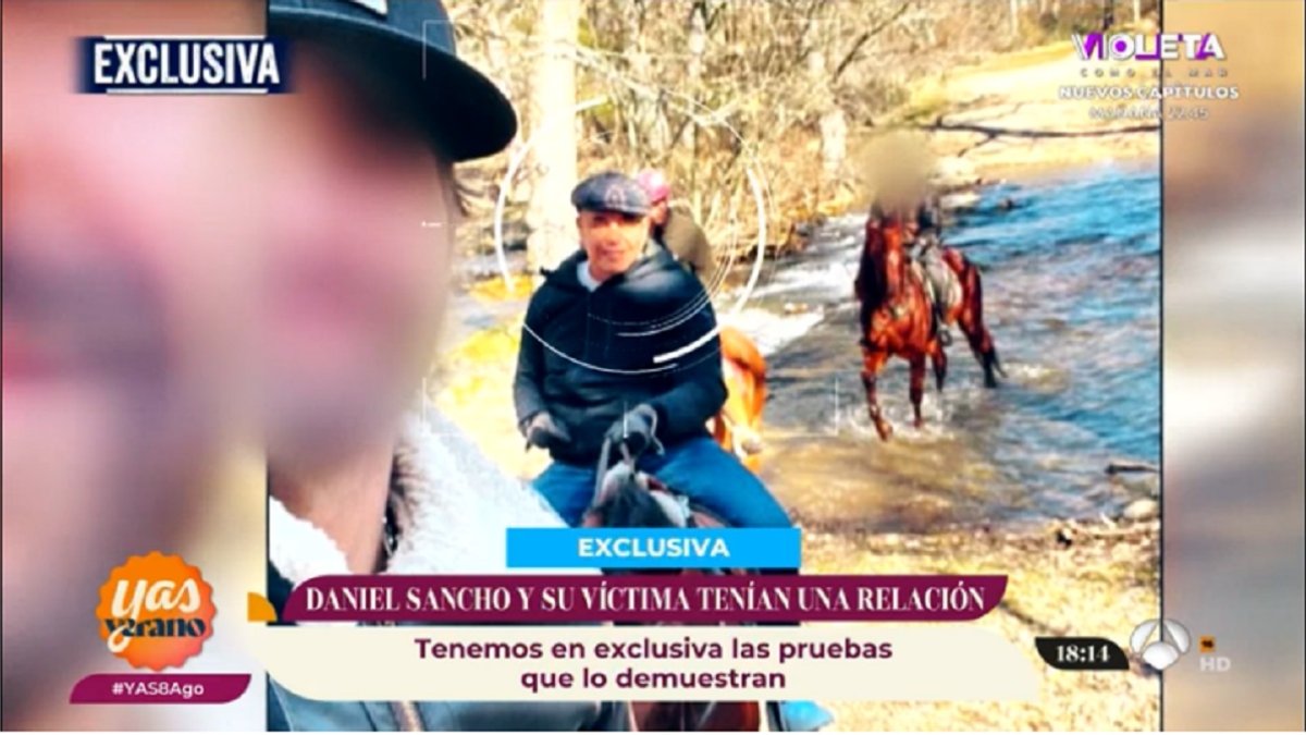 Imágenes publicadas por el programa de Antena 3 'Y ahora Sonsoles' que muestran al español y al colombiano por Segovia. E.M.