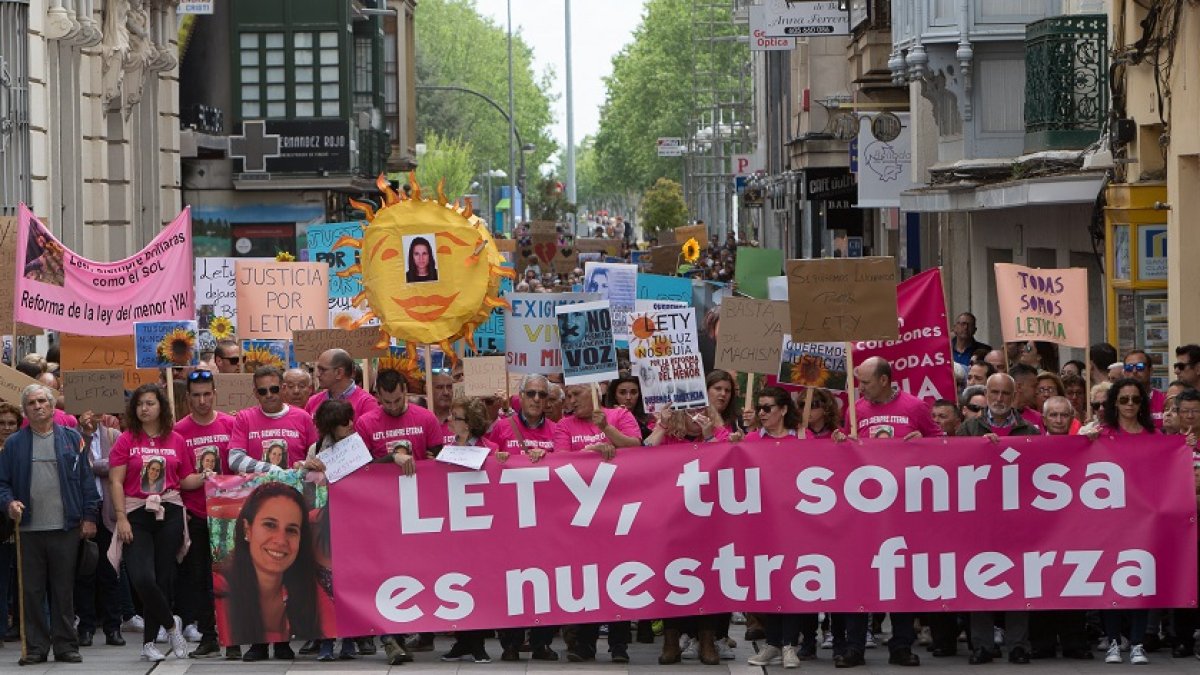 Manifestación para pedir el endurecimiento de la Ley del Menor, en mayo de 2018, tras el crimen de Leticia Rosino