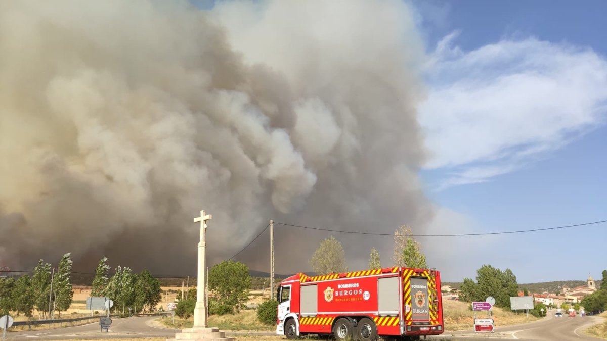 Operativo de los Bomberos del Ayuntamiento de Burgos en Santo Domingo de Silos