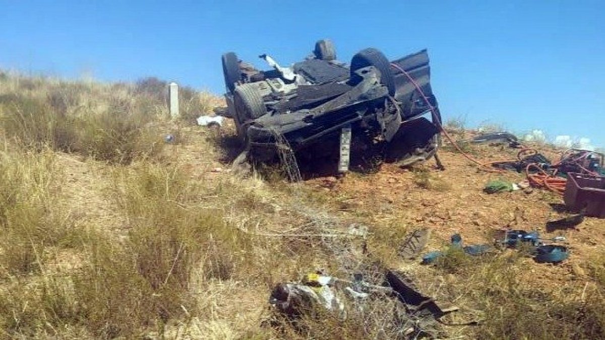 Imagen del vehículo accidentado en Pardilla. ECB