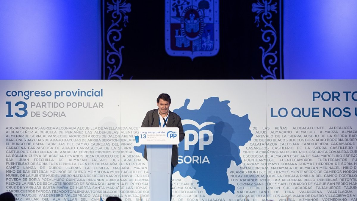 Fernández Mañueco en el congreso provincial del PP de Soria.- ICAL