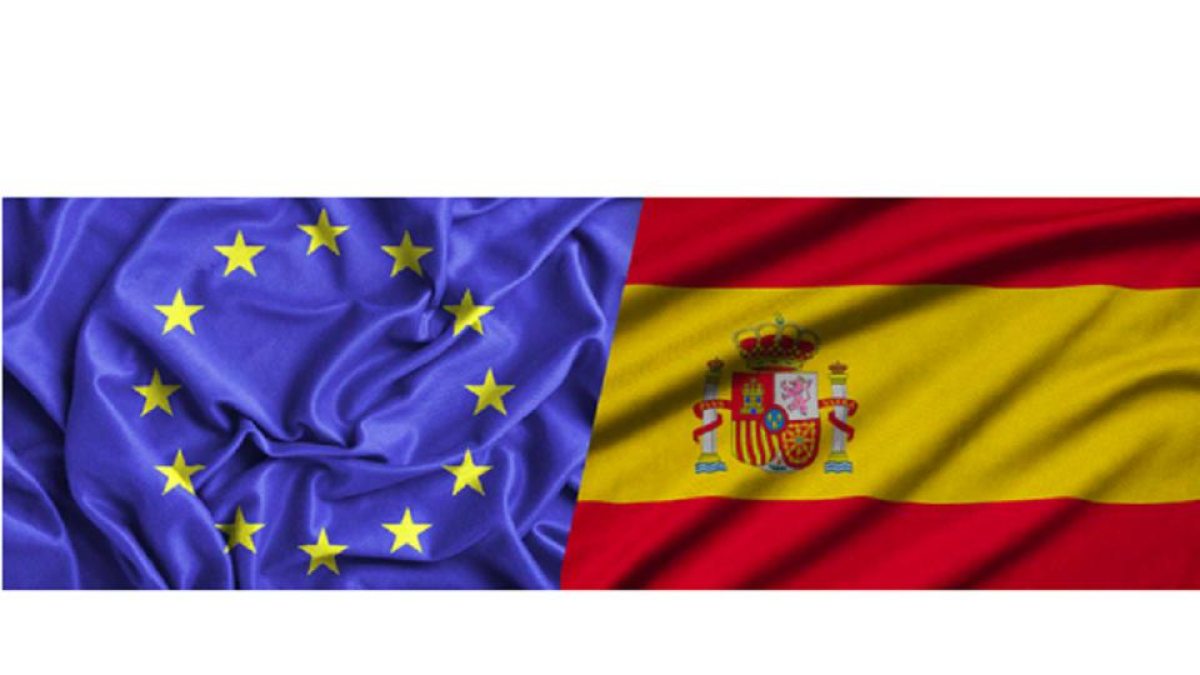 Banderas de la UE y España