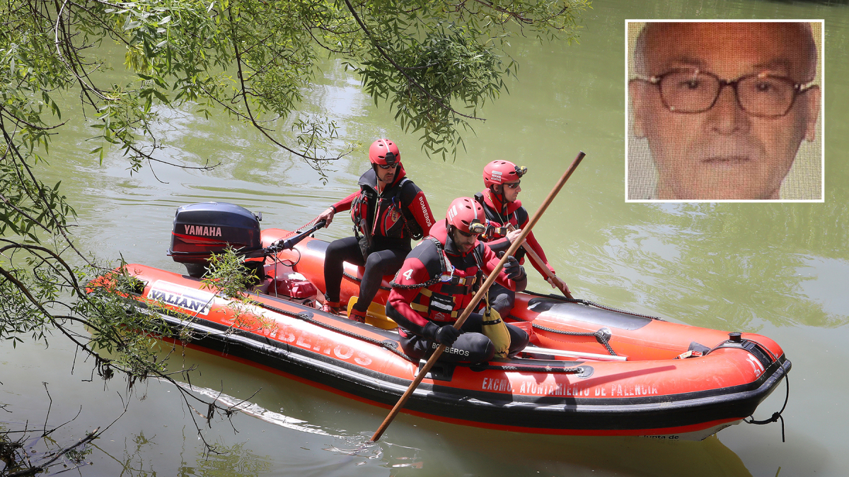 Labores de búsqueda en el Río Carrión del hombre de 93 años desaparecido en Palencia
