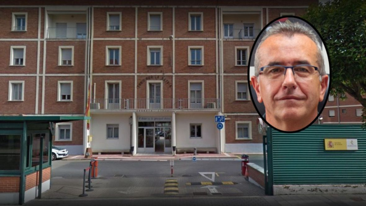 Comandancia de la Guardia Civil de León y el coronel Fernández de Luz.