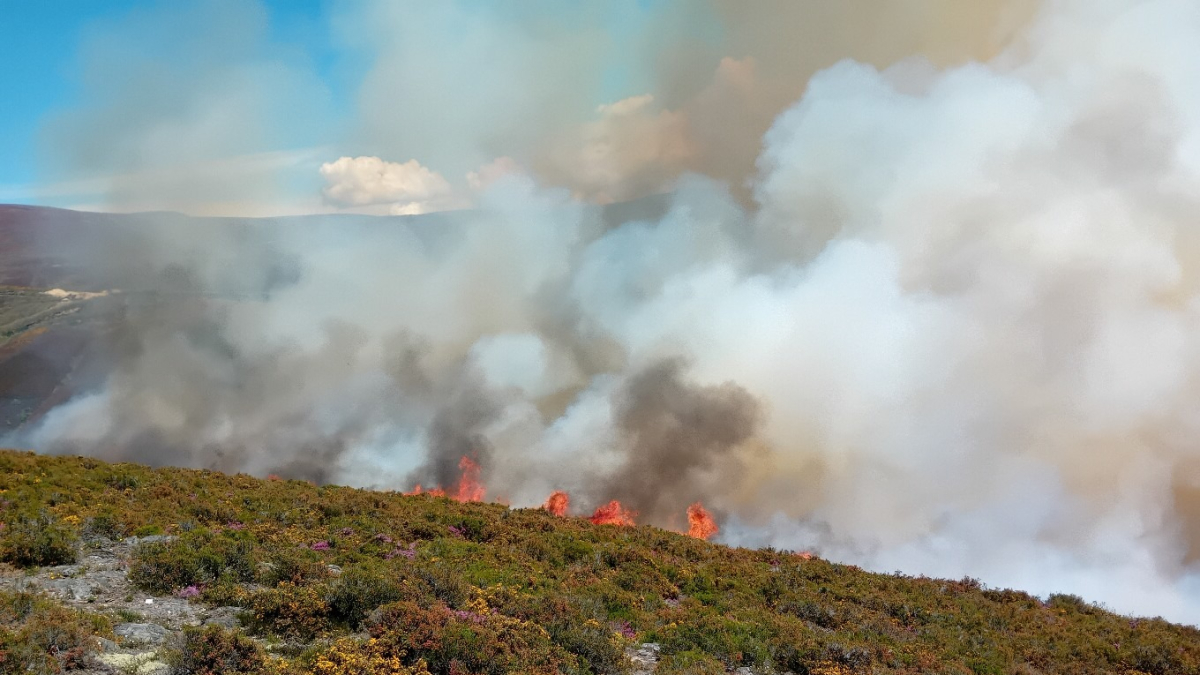 Incendio en la localidad berciana de Chan de Villar