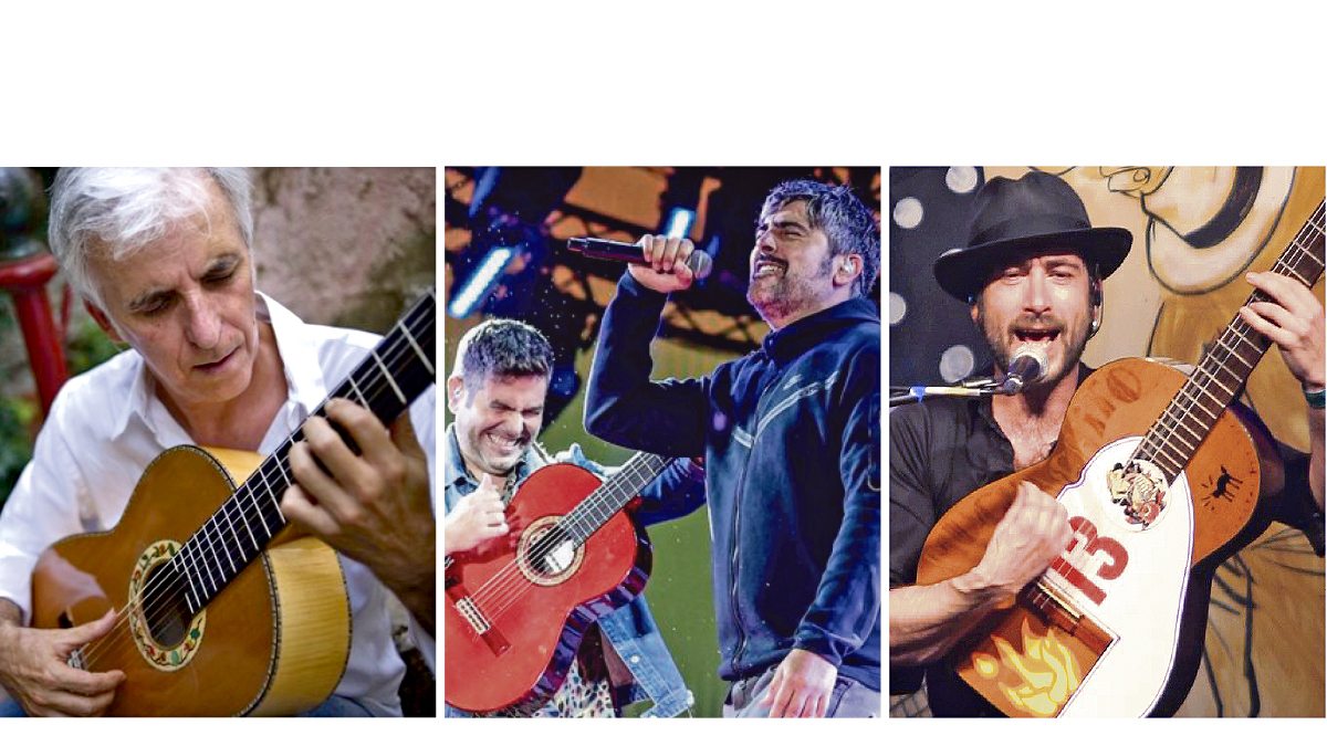 De izquierda a derecha, Kiko Veneno, Estopa y Muchachito, el cartel del festival 'Músicos en la Naturaleza'.