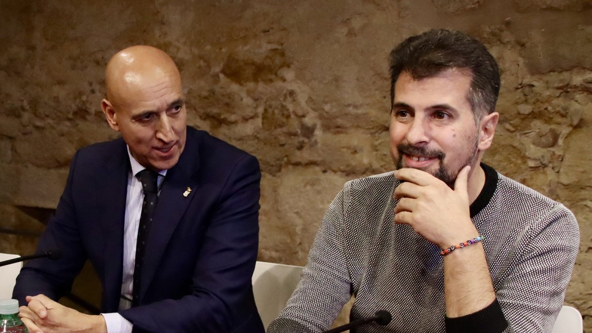 Luis Tudanca con el alcalde, José Antonio Díez