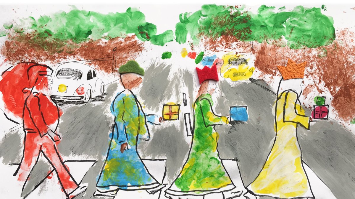 Dibujo ganador del XII Certamen 'Tiempo de Navidad' realizado por Alejandro Gallego Núñez, alumno del CEE BIOS de Talavera.