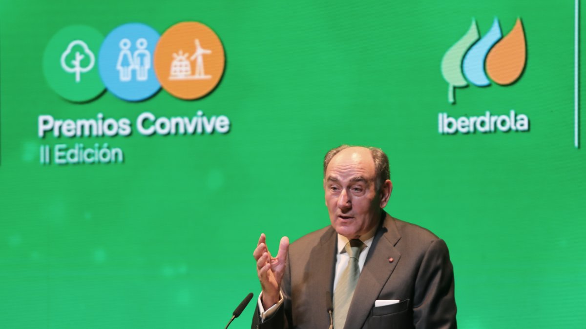 El presidente de Iberdrola, Ignacio Sánchez Galán, en la entrega de premios