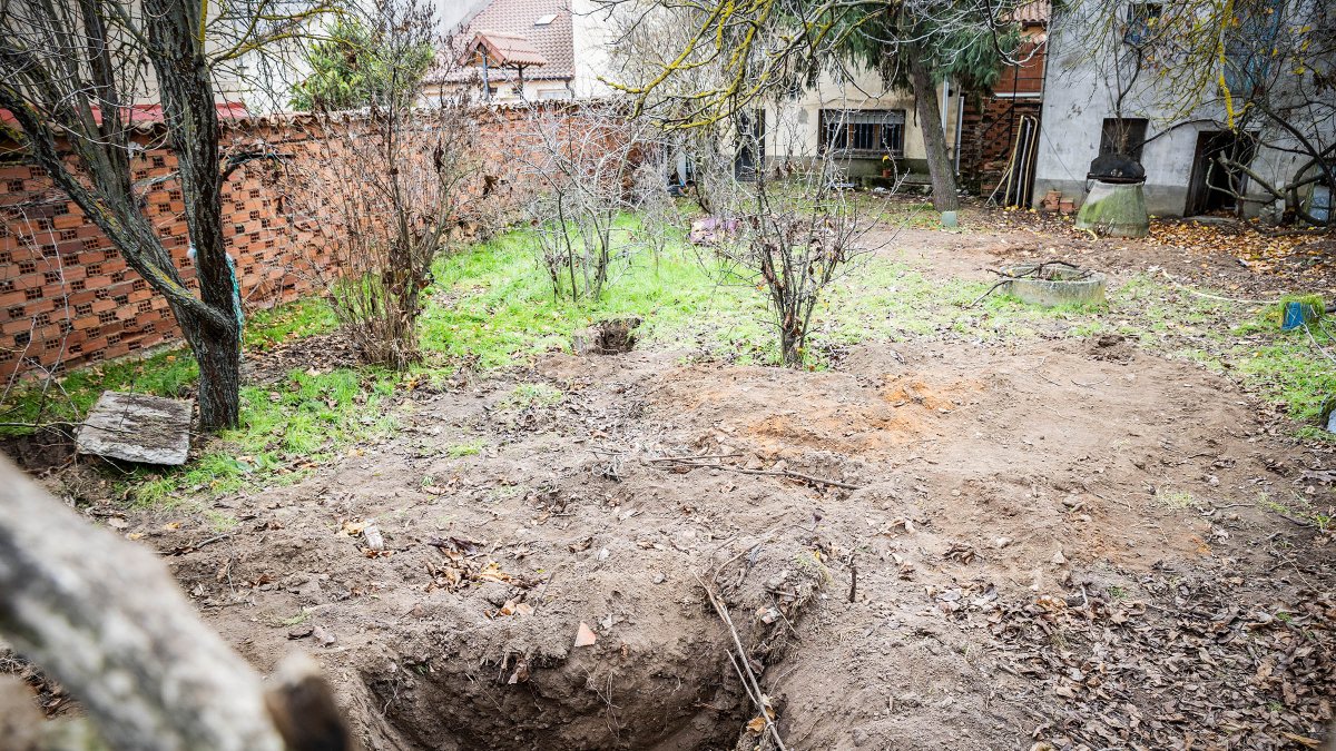 Jardín de la vivienda de Manuel en Tajueco (Soria)