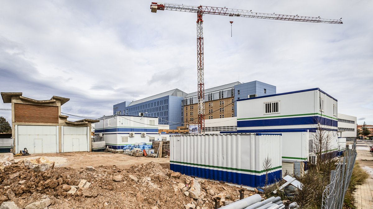 Detalle de las obras que se están ejecutando en el Hospital Santa Bárbara de Soria.