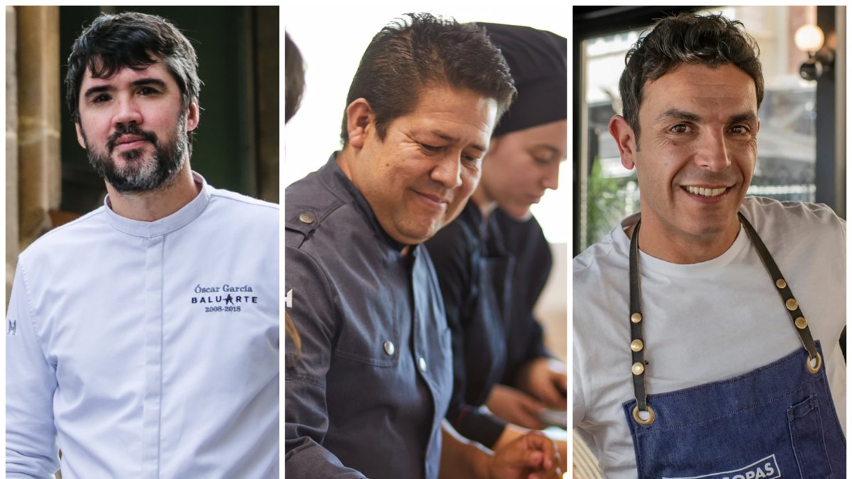 Los chefs de los establecimientos en el ránking: Óscar García, Víctor Gutiérrez y Alberto Soto.