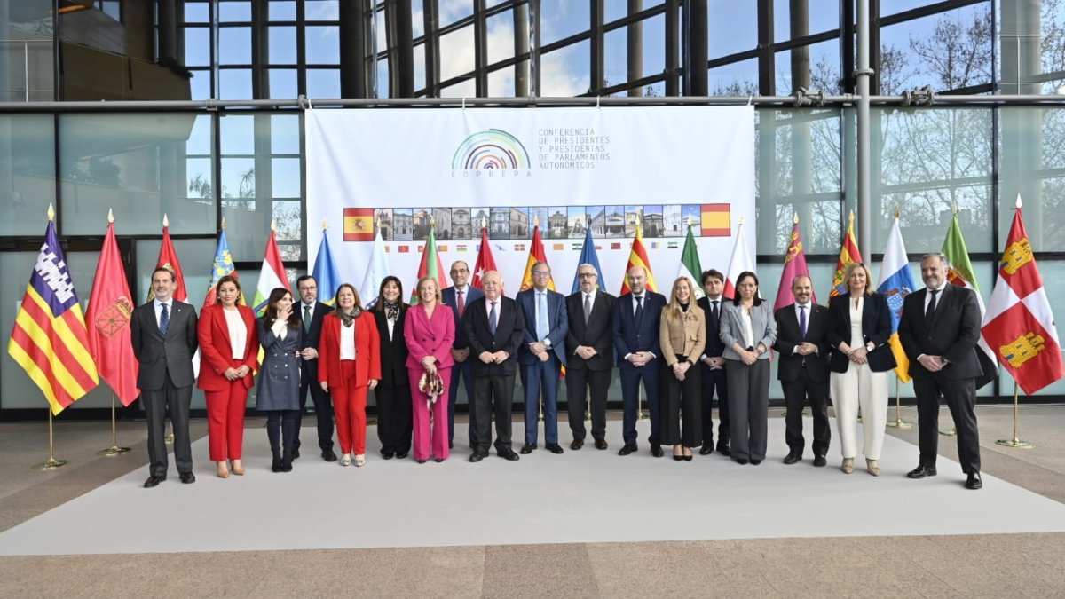 El presidente de las Cortes de Castilla y León, Carlos Pollán, participa en las jornadas de trabajo organizadas por la COPREPA que tienen lugar en la Asamblea de Madrid