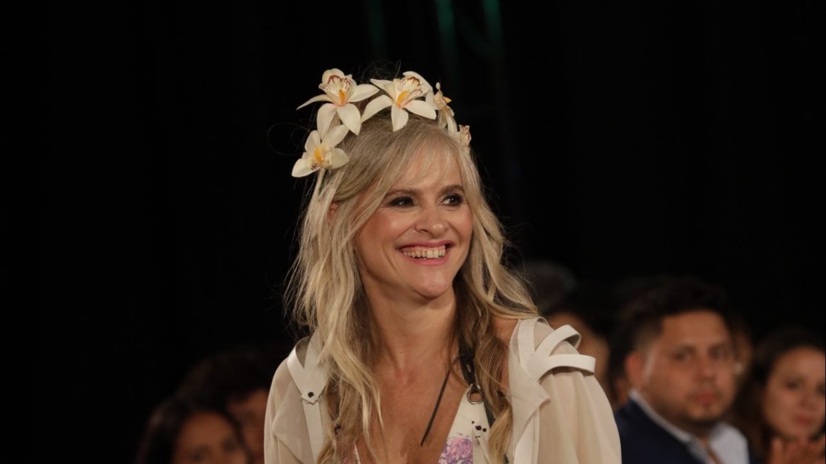 María Lafuente durante un desfile.