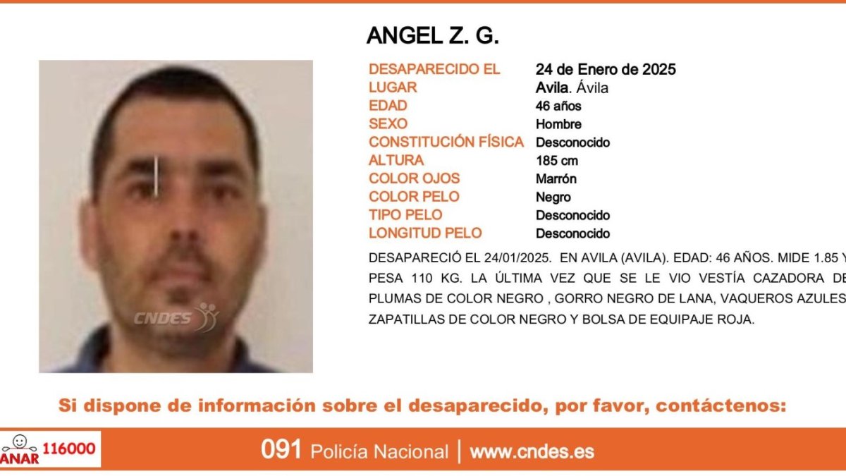 Imagen del desaparecido, difundida por el Ministerio.