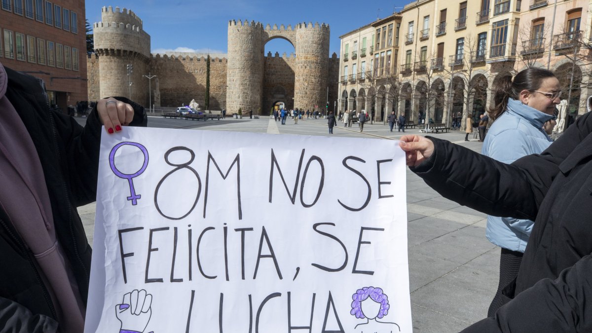 Manifestaciones por el Día Internacional de la Mujer en Ávila en 2024.