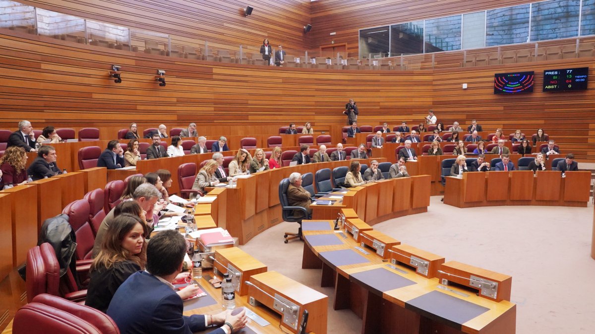 Pleno de las Cortes de Castilla y León, en una imagen de archivo.